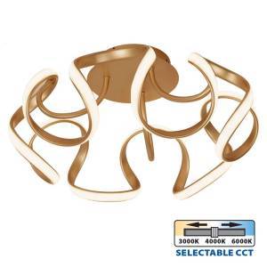 Φωτιστικό Οροφής MEANDRA-C LED 54W CCT-Switch Χρυσό