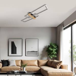 Φωτιστικό Οροφής LUCAS LED 30W CCT-Switch Black+Wood