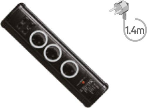 Πολύπριζο 3 θέσεων 2 USB 1 RJ45 1 RJ11