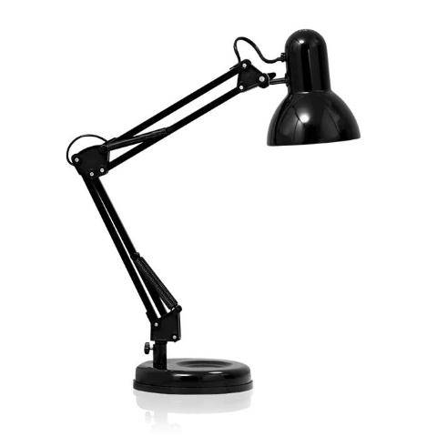Φωτιστικό Γραφείου με Βάση και Διπλό Βραχίονα E27 Μαύρο